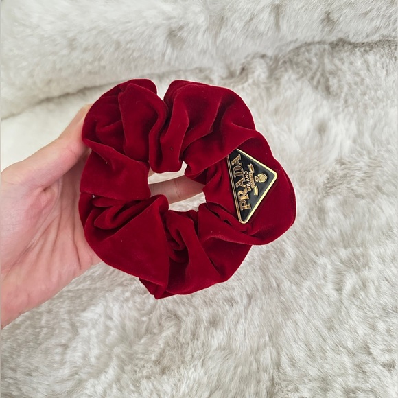 RED Velvet Hair Tie, Hair Scrunchies, Head Band, wrist tie, Pickle Attire